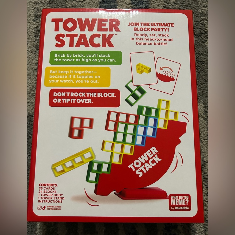 Tower Stack Game with Colorful Blocks New Sealed in box - Picture 2 of 4